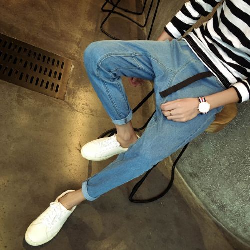 Jeans pour adolescent pieds Slim Polyester automne - Ref 1464074