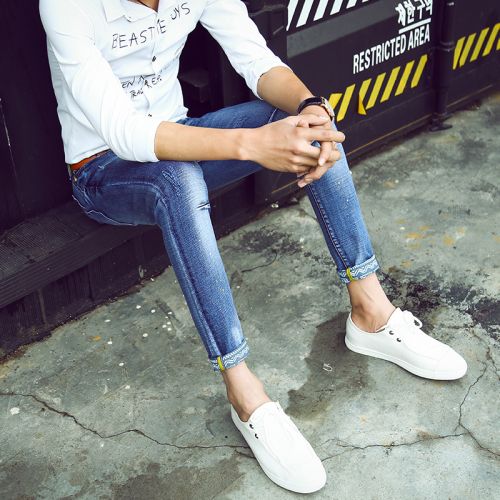 Jeans pour jeunesse pieds Slim en coton Quatre saisons - Ref 1464121