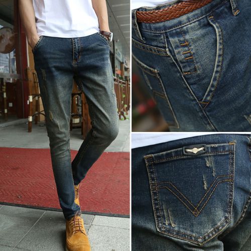 Jeans pour adolescent super skinny en coton printemps - Ref 1464143