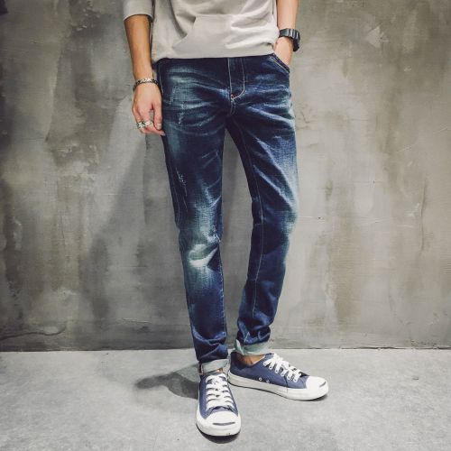 Jeans pour jeunesse pieds Slim en coton été - Ref 1464147