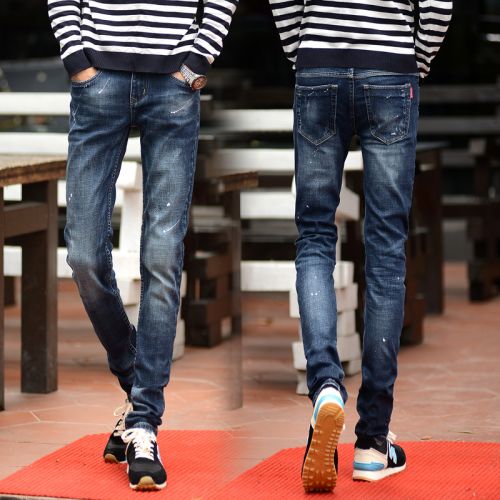 Jeans pour jeunesse pieds Slim en coton automne - Ref 1464148