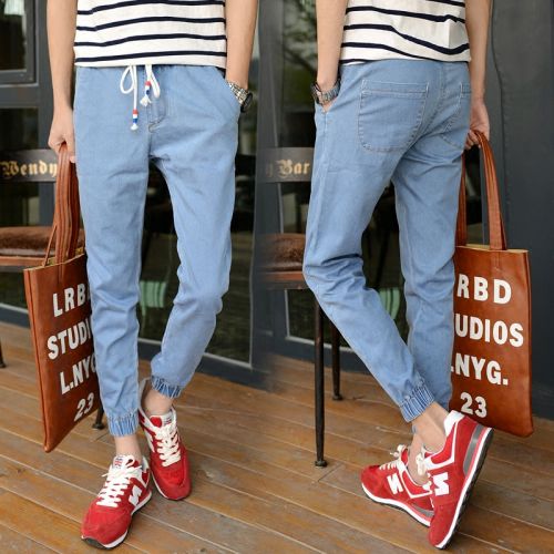 Jeans pour jeunesse pieds Slim en coton été - Ref 1464150