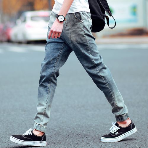 Jeans pour adolescent pieds Slim en coton été - Ref 1464152