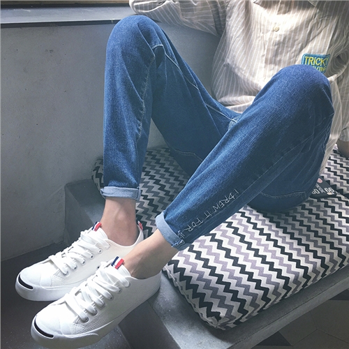 Jeans pour jeunesse pieds Slim en coton automne - Ref 1464156