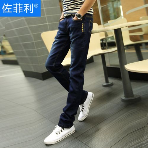 Jeans pour adolescent pieds Slim en coton Quatre saisons - Ref 1464175