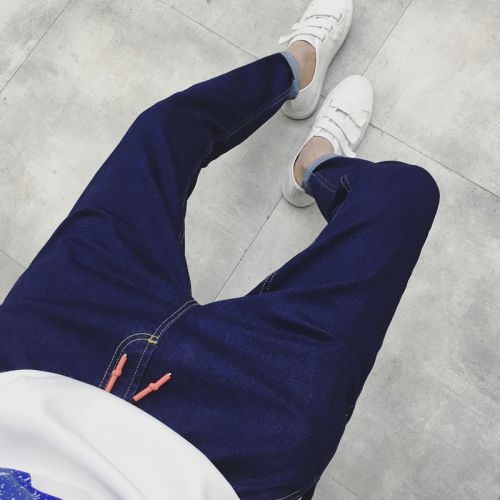 Jeans pour adolescent pieds Slim en coton Quatre saisons - Ref 1464182