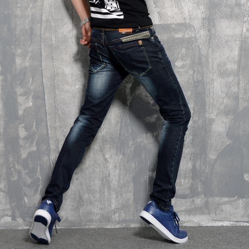 Jeans pour jeunesse pieds Slim Coton, de fibres polyester viscose rayonne polyuréthane élastique fibre spandex automne - Ref 1464184