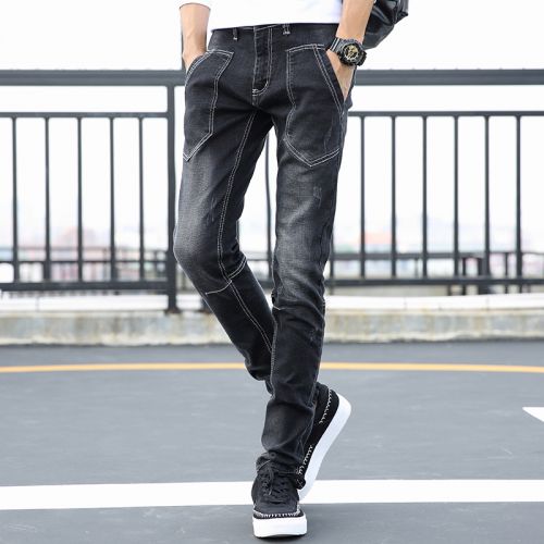 Jeans pour adolescent pieds Slim en coton Quatre saisons - Ref 1464185