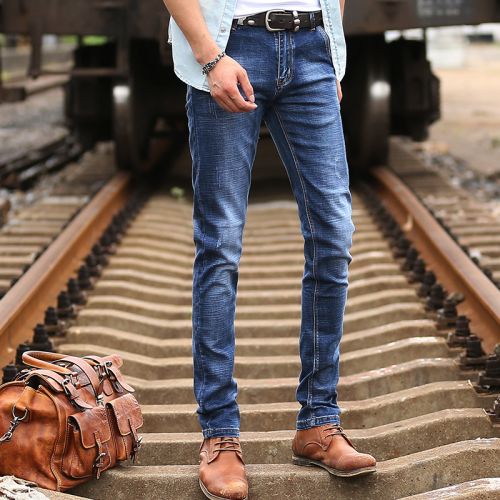 Jeans pour adolescent pieds Slim en coton Quatre saisons - Ref 1464187