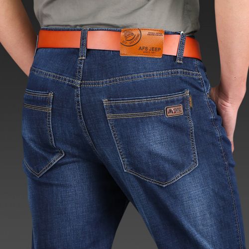 Jeans pour jeunesse coupe droite AFS JEEP en coton été - Ref 1464217