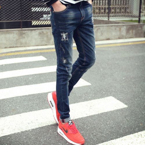 Jeans pour jeunesse pieds Slim en coton Quatre saisons - Ref 1464220