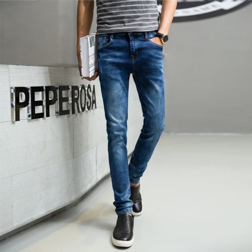Jeans pour adolescent pieds Slim GUKYY en coton été - Ref 1464225
