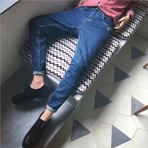 Jeans pour adolescent pieds Slim en coton automne - Ref 1464239