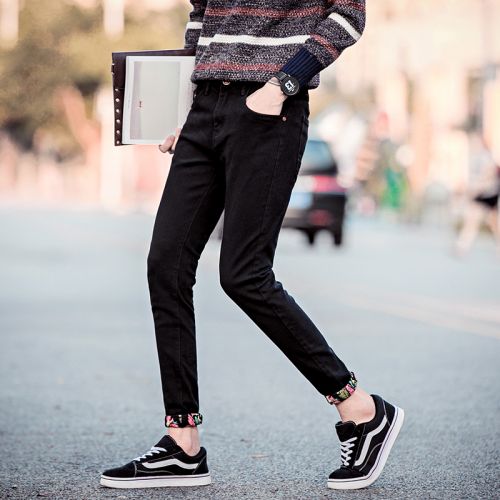 Jeans pour adolescent pieds Slim en coton automne - Ref 1464242