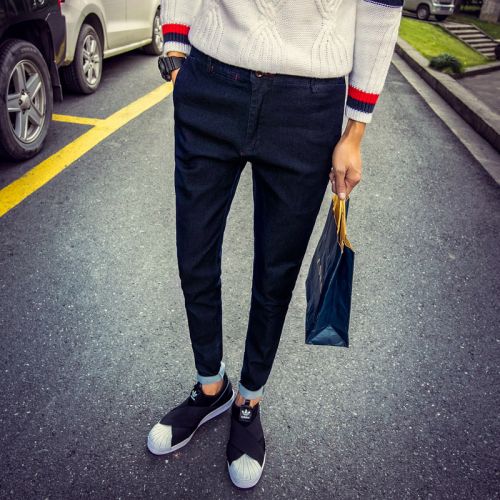Jeans pour adolescent pieds Slim Coton, de fibres polyester automne - Ref 1464243