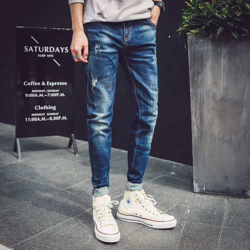 Jeans pour adolescent pieds Slim SIRCLOS en coton automne - Ref 1464247