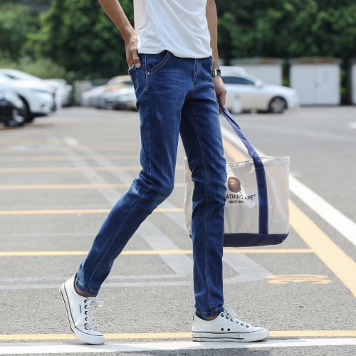 Jeans pour adolescent pieds Slim KTZZN en coton Quatre saisons - Ref 1464275