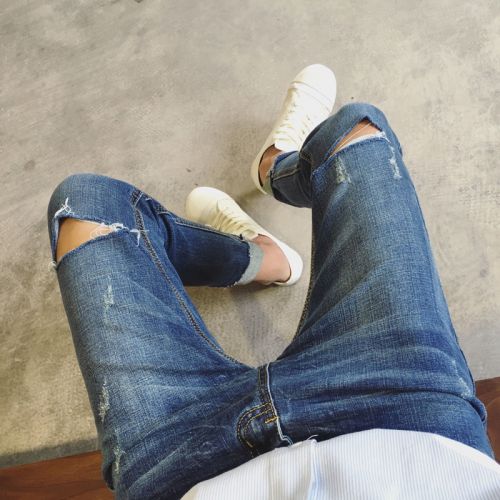 Jeans pour adolescent pieds Slim été - Ref 1464283