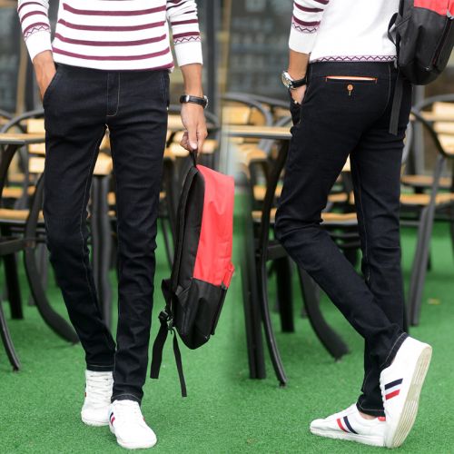 Jeans pour jeunesse pieds Slim en coton Quatre saisons - Ref 1464287