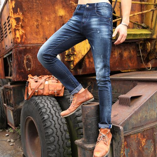 Jeans pour jeunesse pieds Slim en coton Quatre saisons - Ref 1464294