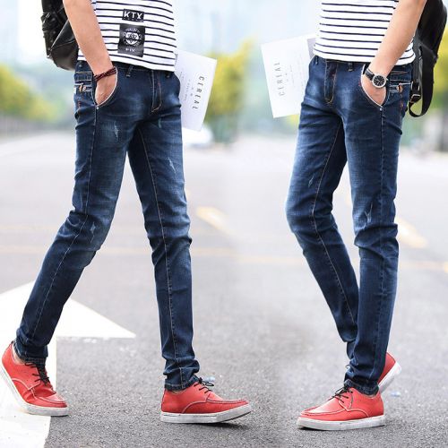 Jeans pour jeunesse pieds Slim en coton automne - Ref 1464301