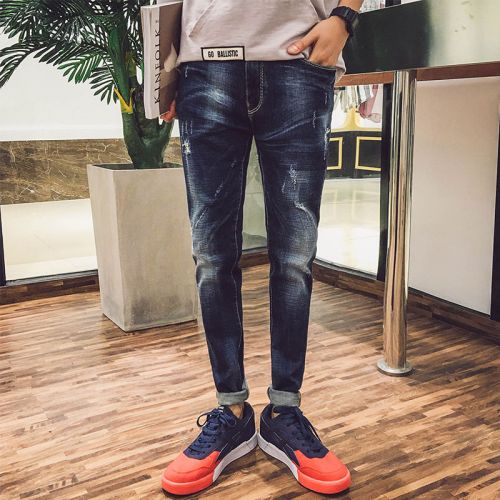Jeans pour jeunesse pieds Slim en coton Quatre saisons - Ref 1464308