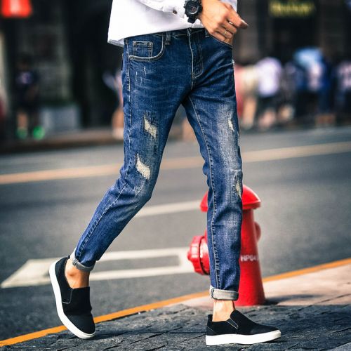 Jeans pour jeunesse pieds Slim en coton automne - Ref 1464314