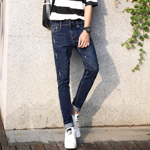 Jeans pour adolescent pieds Slim en coton automne - Ref 1464330