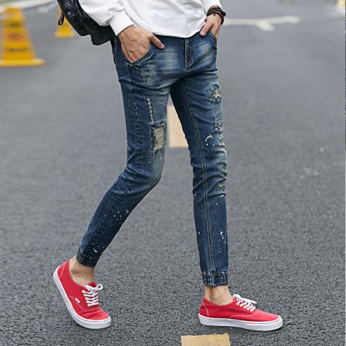 Jeans pour adolescent pieds Slim SEVENSVEE en coton hiver - Ref 1464331
