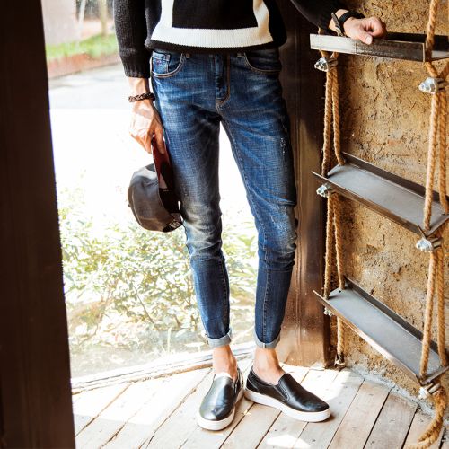 Jeans pour jeunesse pieds Slim en coton Quatre saisons - Ref 1464333