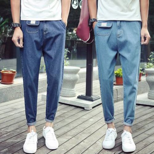 Jeans pour jeunesse pieds Slim en coton été - Ref 1464334