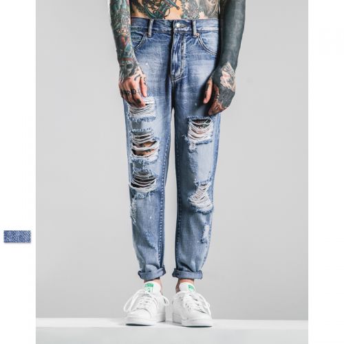 Jeans pour jeunesse pieds Slim en coton été - Ref 1464368