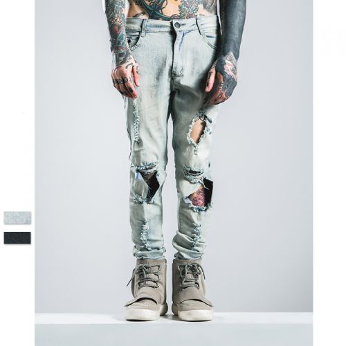 Jeans pour jeunesse pieds Slim en coton été - Ref 1464369