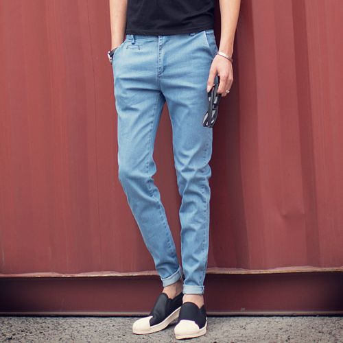 Jeans pour jeunesse pieds Slim en coton Quatre saisons - Ref 1464370