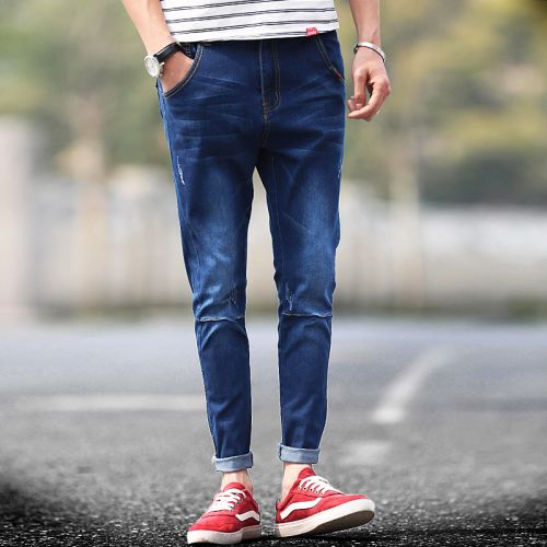 Jeans pour jeunesse pieds Slim en coton Quatre saisons - Ref 1464372