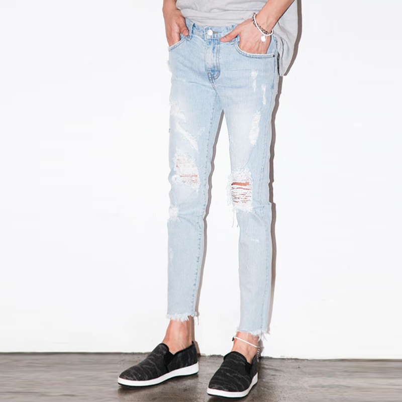 Jeans pour adolescent pieds Slim en CVC Quatre saisons - Ref 1464374