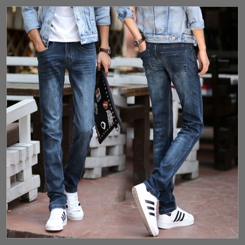 Jeans pour adolescent pieds Slim en coton Quatre saisons - Ref 1464380