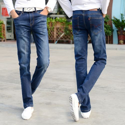 Jeans pour adolescent pieds Slim en coton automne - Ref 1464382