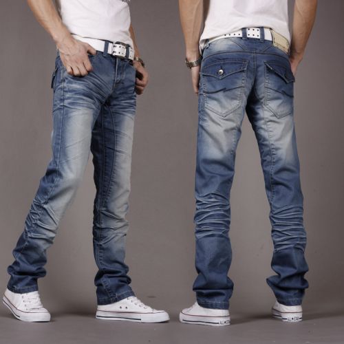 Jeans pour jeunesse coupe droite de coton, des fibres polyester à Quatre saisons - Ref 1464387