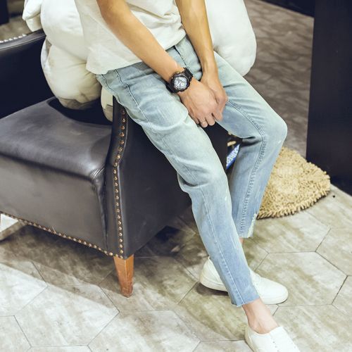 Jeans pour jeunesse pieds Slim en coton été - Ref 1464478
