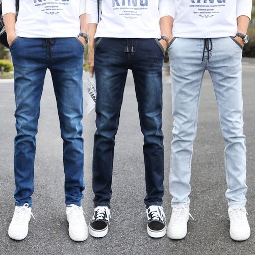 Jeans pour adolescent pieds Slim JEANS en coton été - Ref 1464492