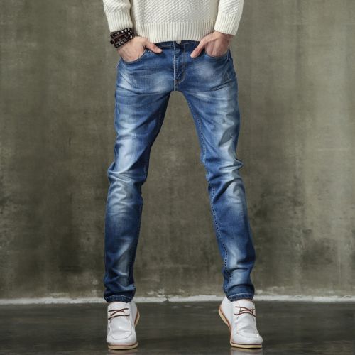 Jeans pour jeunesse coupe droite GUKYY en coton automne - Ref 1464506