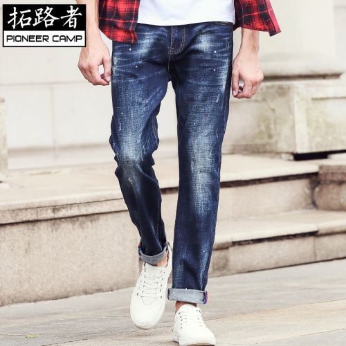 Jeans pour jeunesse coupe droite PIONEER CAMP Coton, fibre élastique de polyuréthane spandex automne - Ref 1464516