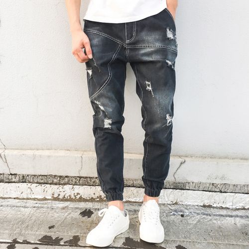 Jeans pour jeunesse pieds Slim en coton automne - Ref 1464531