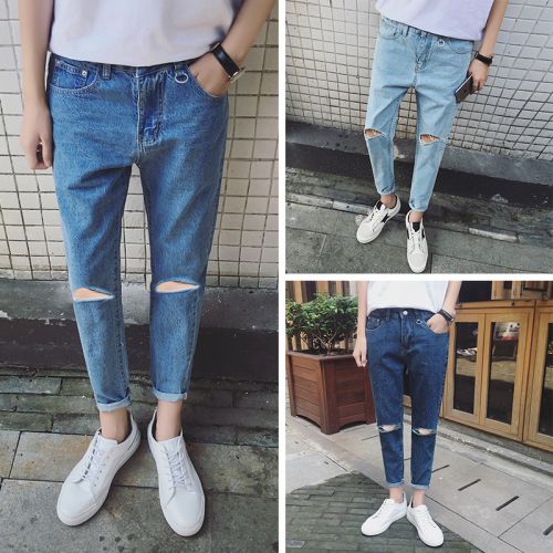 Jeans pour jeunesse pieds Slim été - Ref 1464551