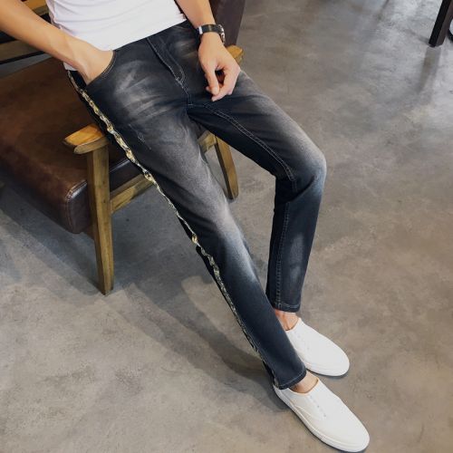 Jeans pour adolescent pieds Slim en coton Quatre saisons - Ref 1464579