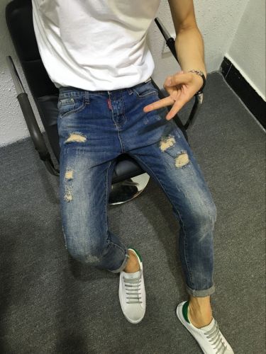 Jeans pour jeunesse pieds Slim en coton été - Ref 1464587