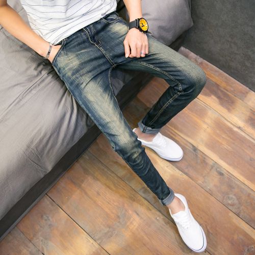 Jeans pour adolescent pieds Slim en coton Quatre saisons - Ref 1464592