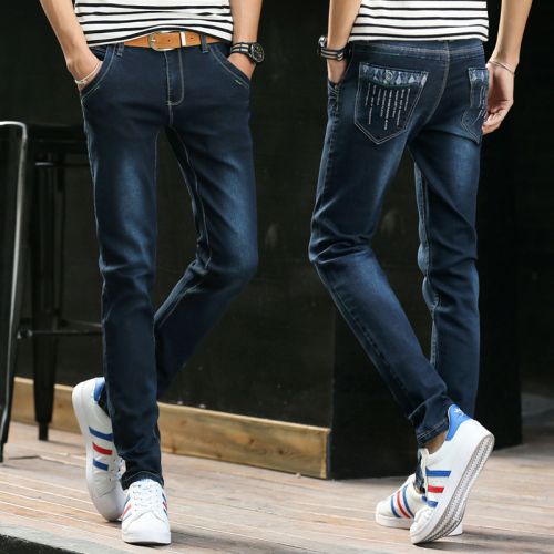 Jeans pour adolescent pieds Slim en coton printemps - Ref 1464595