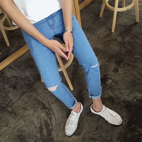 Jeans pour adolescent pieds Slim été - Ref 1464597